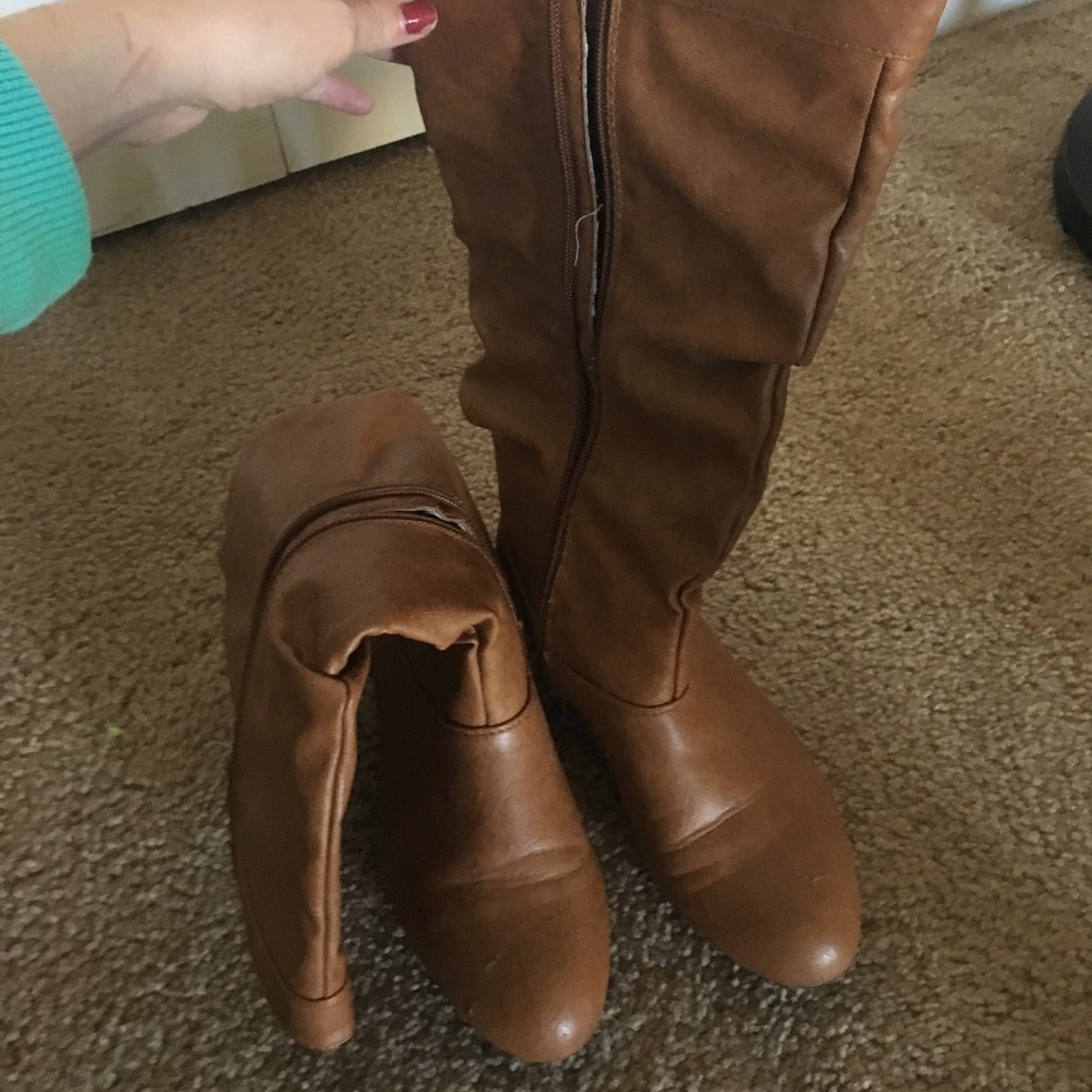 Knee high brown boots